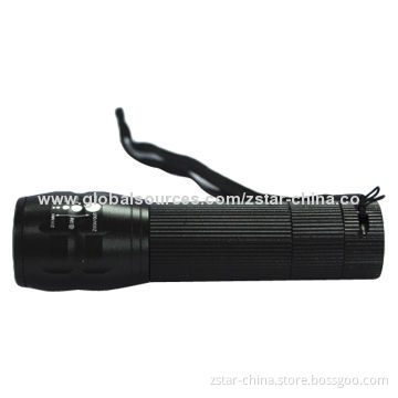 Mini 3W Zoom Aluminum Flashlight with HID Torch, Hot Selling 100-200m Longest Range